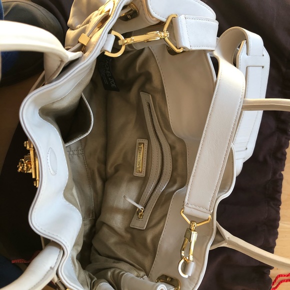 Rachel Zoe Cream Leather Gold Shoulder Bag - Picture 5 of 14